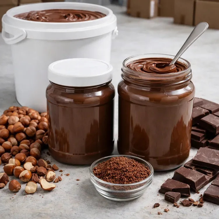 Hazelnut spreads for export illustration